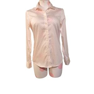 Banana Republic button up shirt m, white with small pink print pattern.